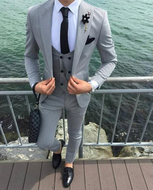 Light Grey Slim Fit Suit