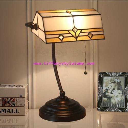 10 inch minimalism tiffany banker's lamp living room decor office decor stained glass table lamp