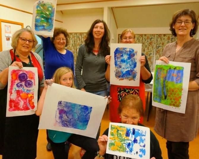 Our interest group members enjoy creating art and crafts in a social atmosphere.