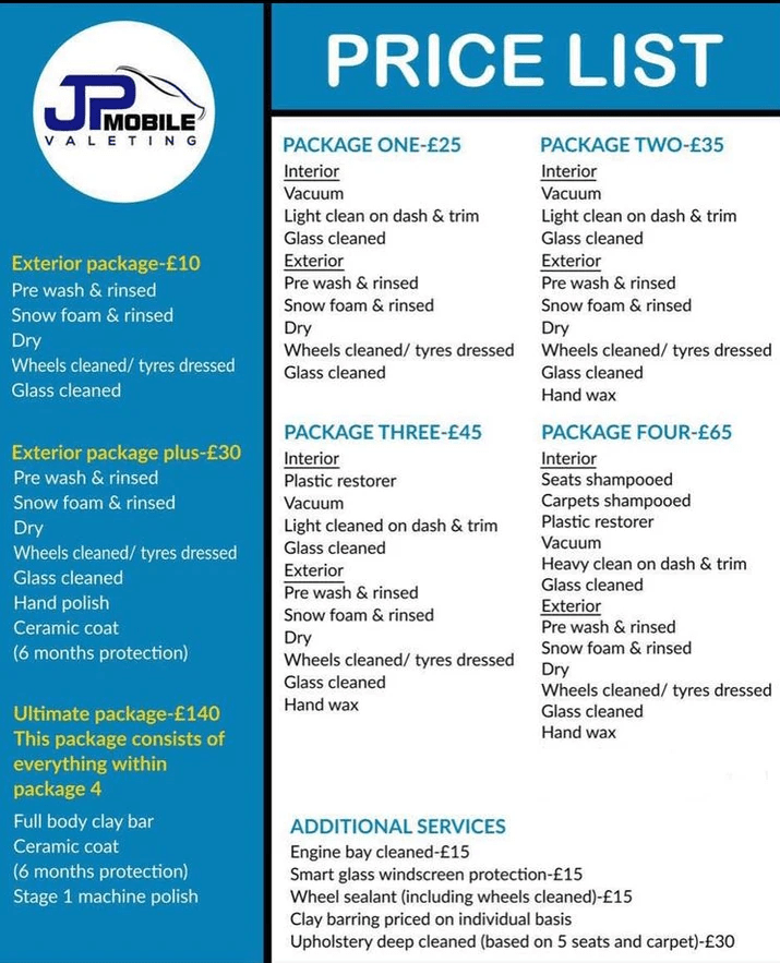 Jp mobile valeting