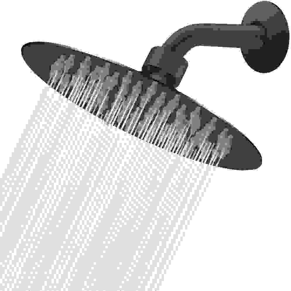High Pressure Oil Rubbed Bronze (Matte Black) Shower Head, 6 Inch Rain Showerhead, Ultra-Thin Design