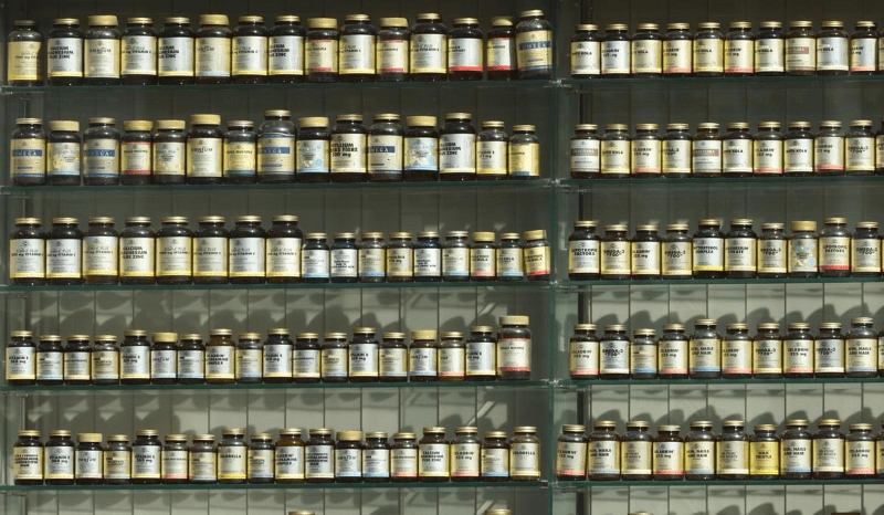 Supplements shelf.