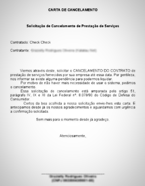 modelo de distrato de prestação de serviços