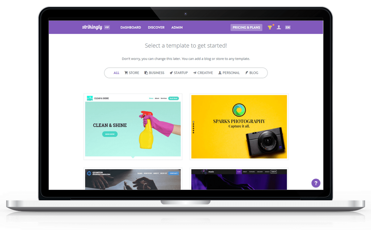 How to set up a website for free strikingly