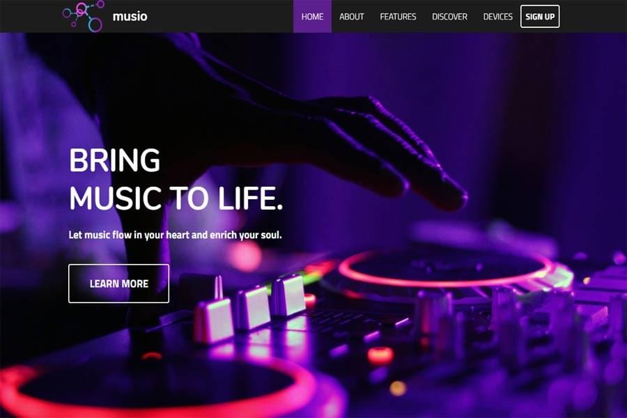 Responsive Music Website Templates Music Templates Strikingly Which theme did they use in wix? responsive music website templates