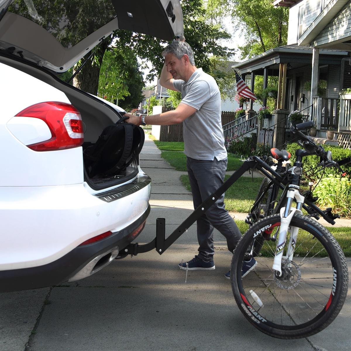 IKURAM 4 Bicycle Bike Rack Carrier 2/" Hitch Mount Rack Car Truck Foldable Steel
