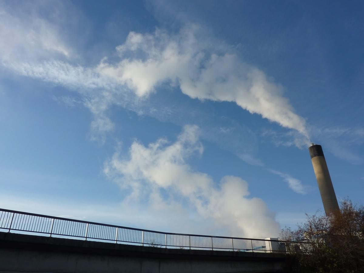 An incinerator chimney in Edmonton in North London An incinerator chimney in Edmonton in North London