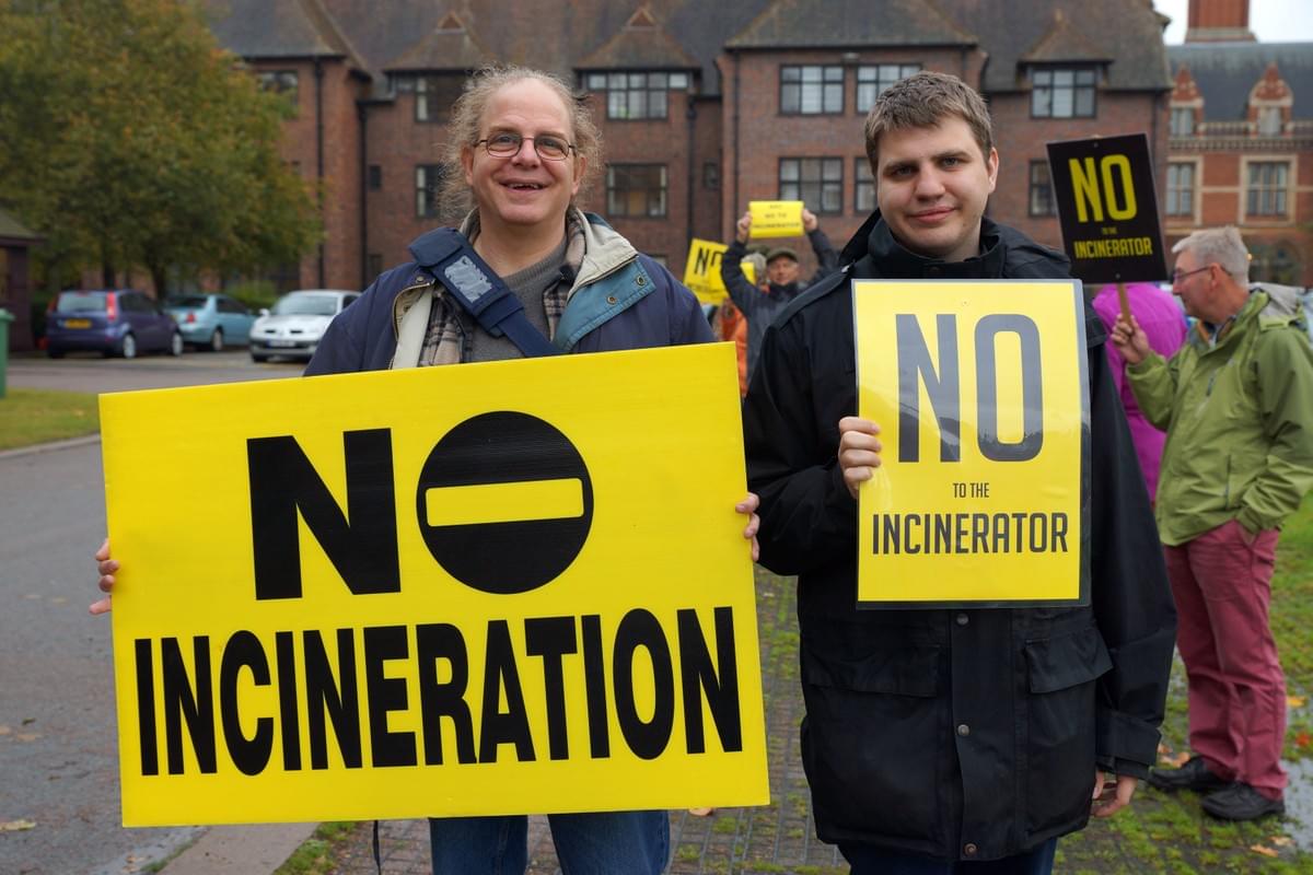UKWIN campaigners protest against a proposed incinerator (Credit: Bobby Baguley) UKWIN campaigners protest against a proposed incinerator (Credit: Bobby Baguley)