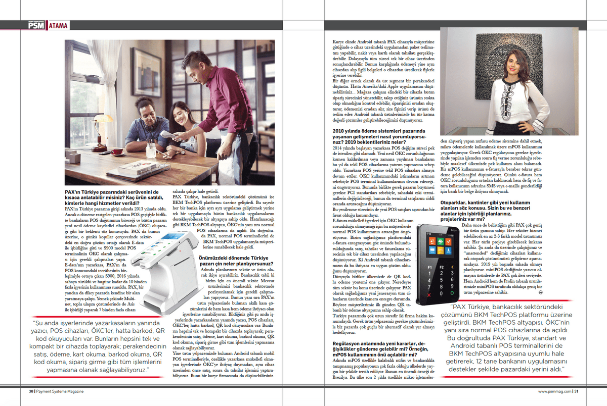 Pax Turkey Featured In Payment Systems Magazine News