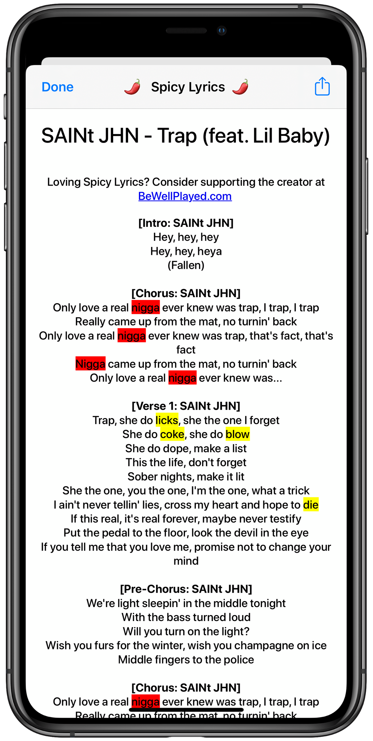 Spicy Lyrics Ultimate Lyric Checker From Be Well Played