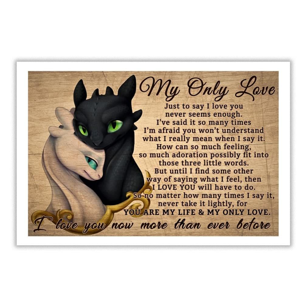 Cute Toothless And Light Fury My Only Love Just To Say I Love You Poster The light fury is the new dragon that is toothless's love interest. cute toothless and light fury my only