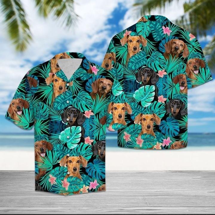 Wiener dog hawaiian shirt clearance