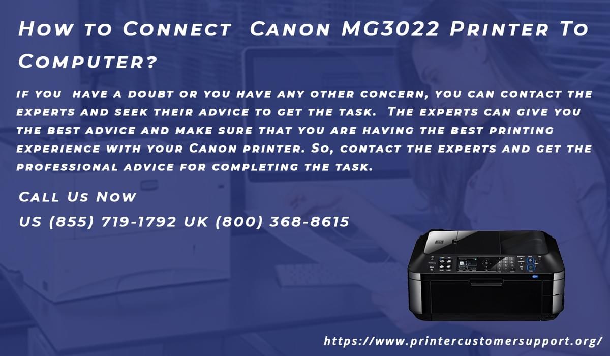 how to connect canon mg3022 printer to computer