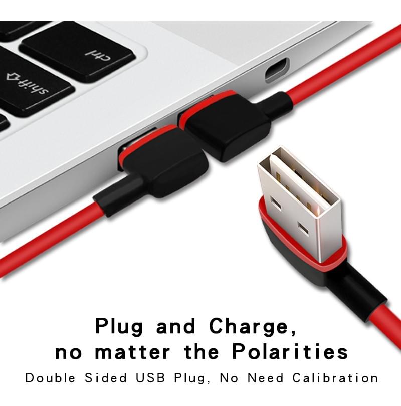 Reversible USB A connector to Type C 2.0 Data Cable