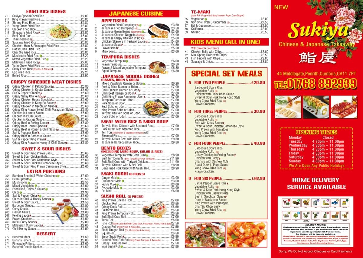 Sukiya Chinese & Japanese Takeaway & Delivery in Penrith on Strikingly