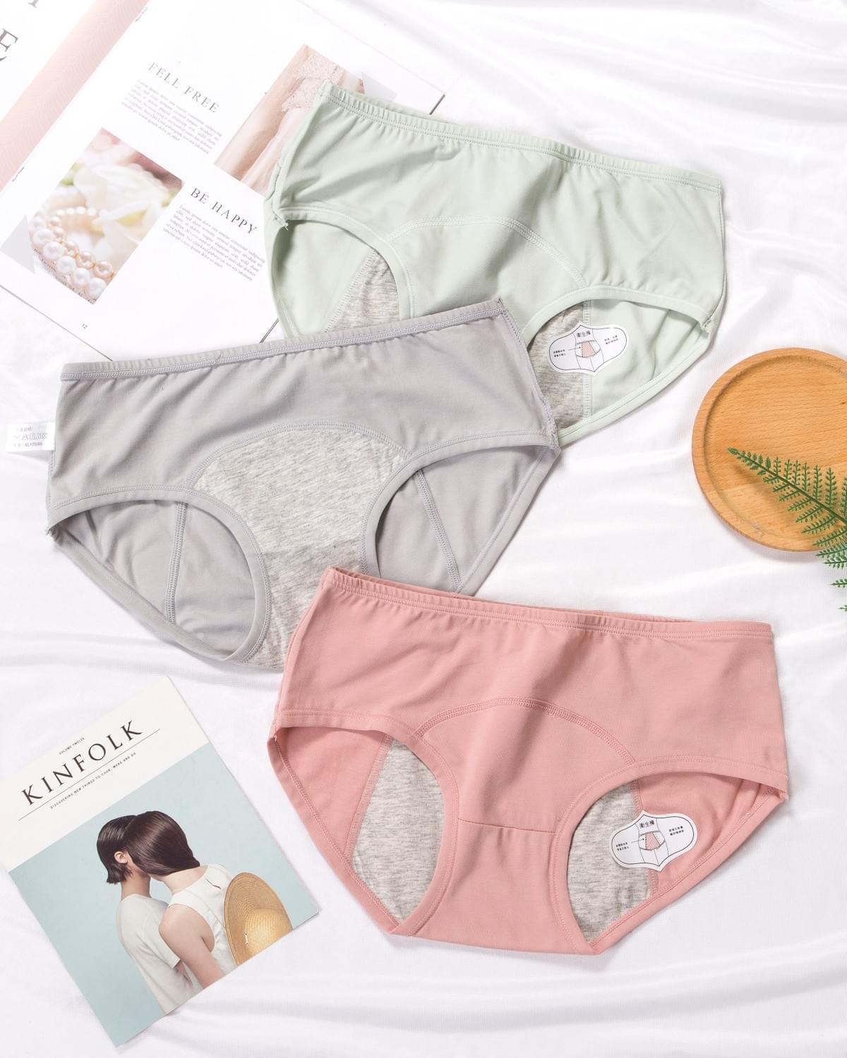 Pack of 3 AUYEE Incontinence Cotton Underwear for Bladder Leak Protection 9068