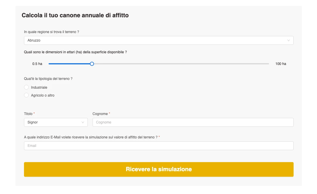 Affitto Terreno Agricolo per Fotovoltaico Rendita Terreni