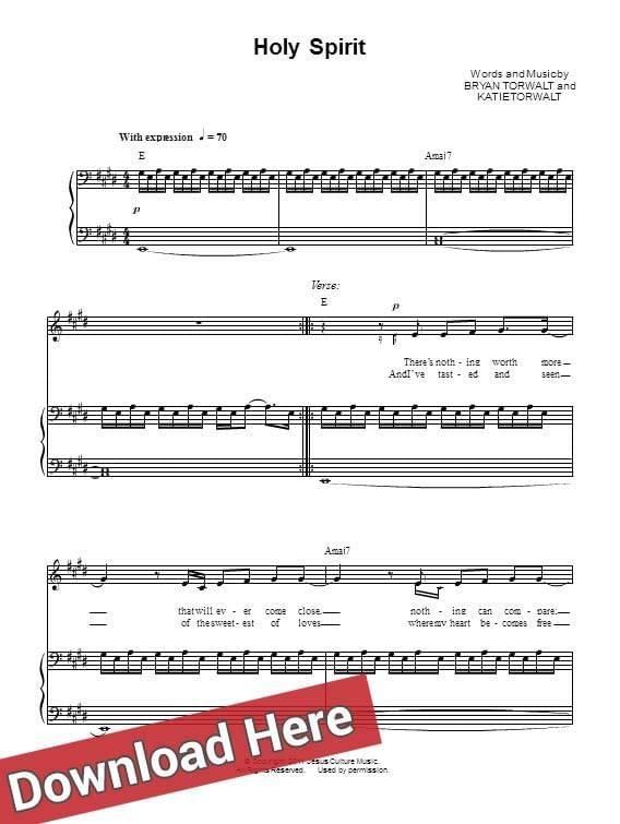 Francesca Battistelli Holy Spirit Sheet Music Piano Notes Chords