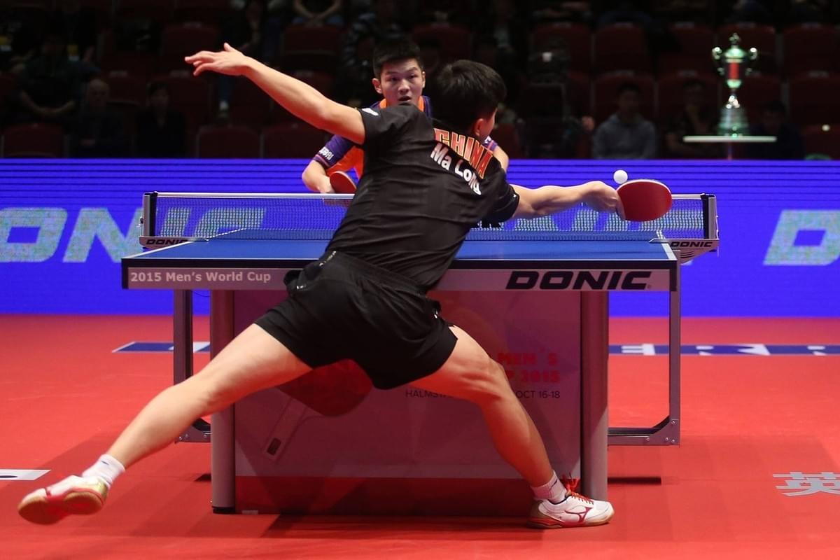 Table Tennis chop shot players in world’s longest rally...