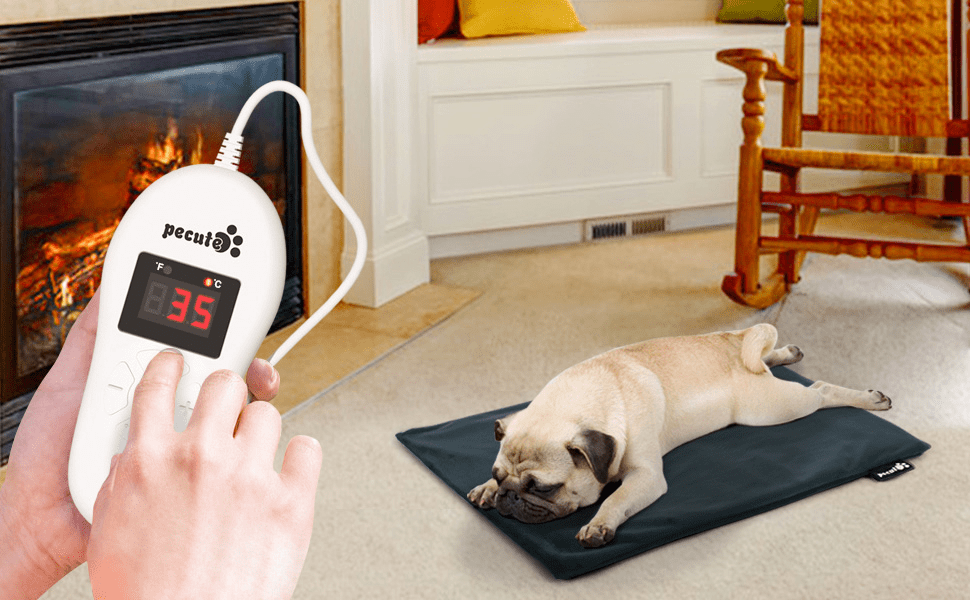 Pecute Pet Heat Pad with Temperatures Controller(3 Sizes) pet heating pad