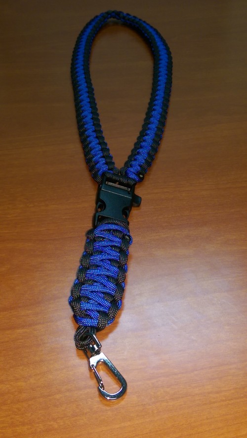 Police Inspired Paracord Lanyard Blue and Black