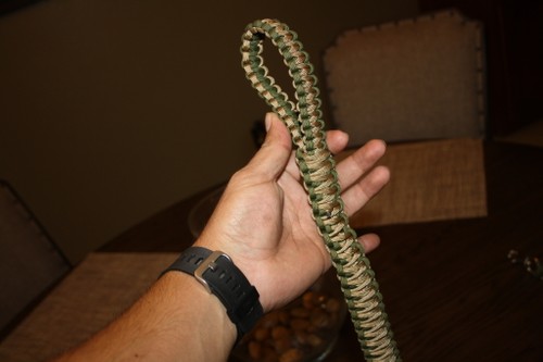 5 foot long Double Cobra weave Dog leash - OD Green and Tan