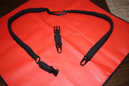 Paracord Rifle sling single and Dual point contacts - Black