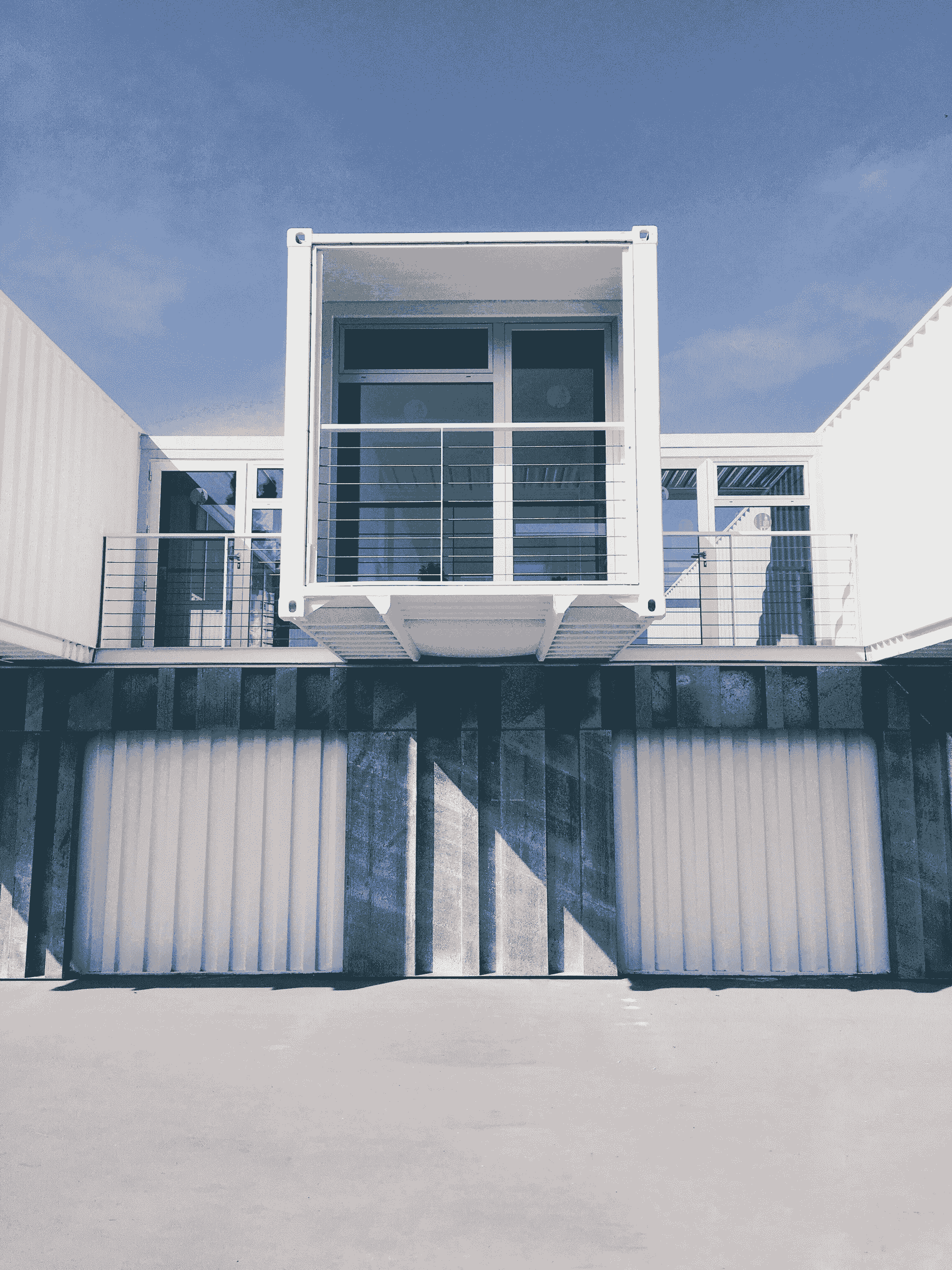 Innovative container apartment building design with eco-friendly features