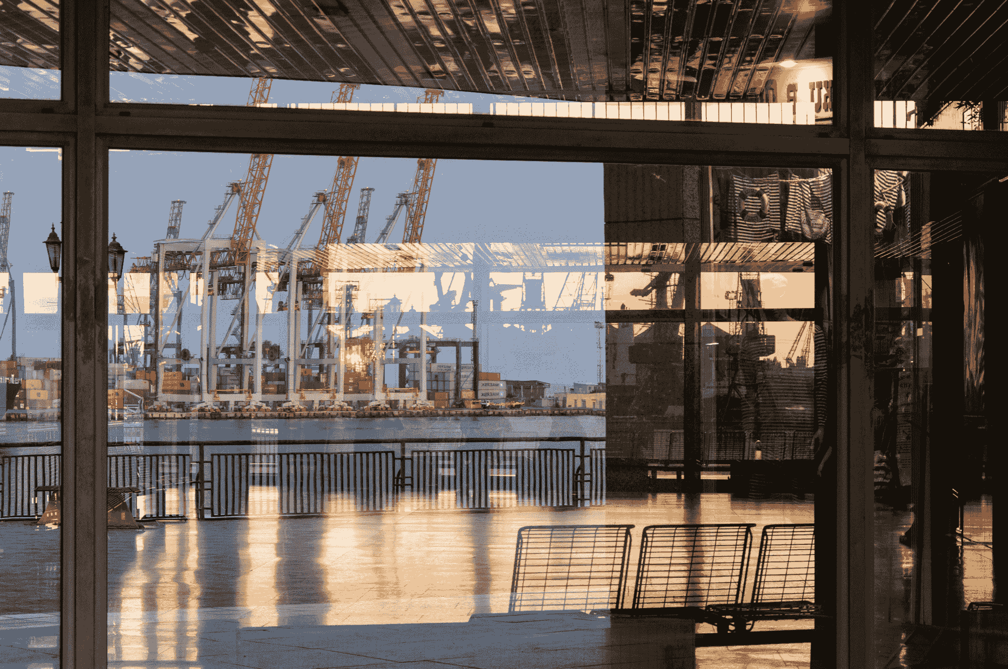 Busy container terminal at a major China shipping port