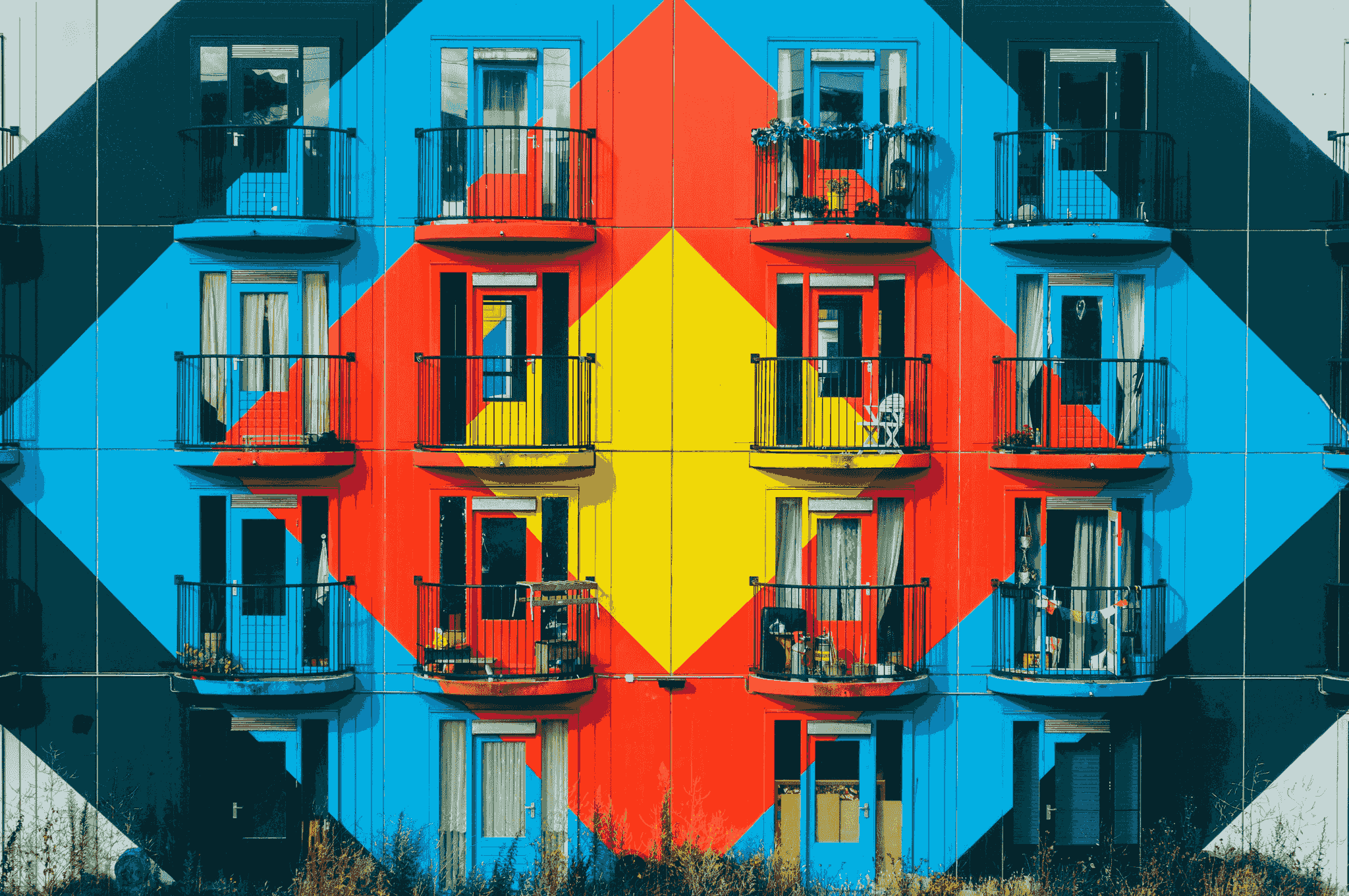 container apartment building fostering community interaction among residents