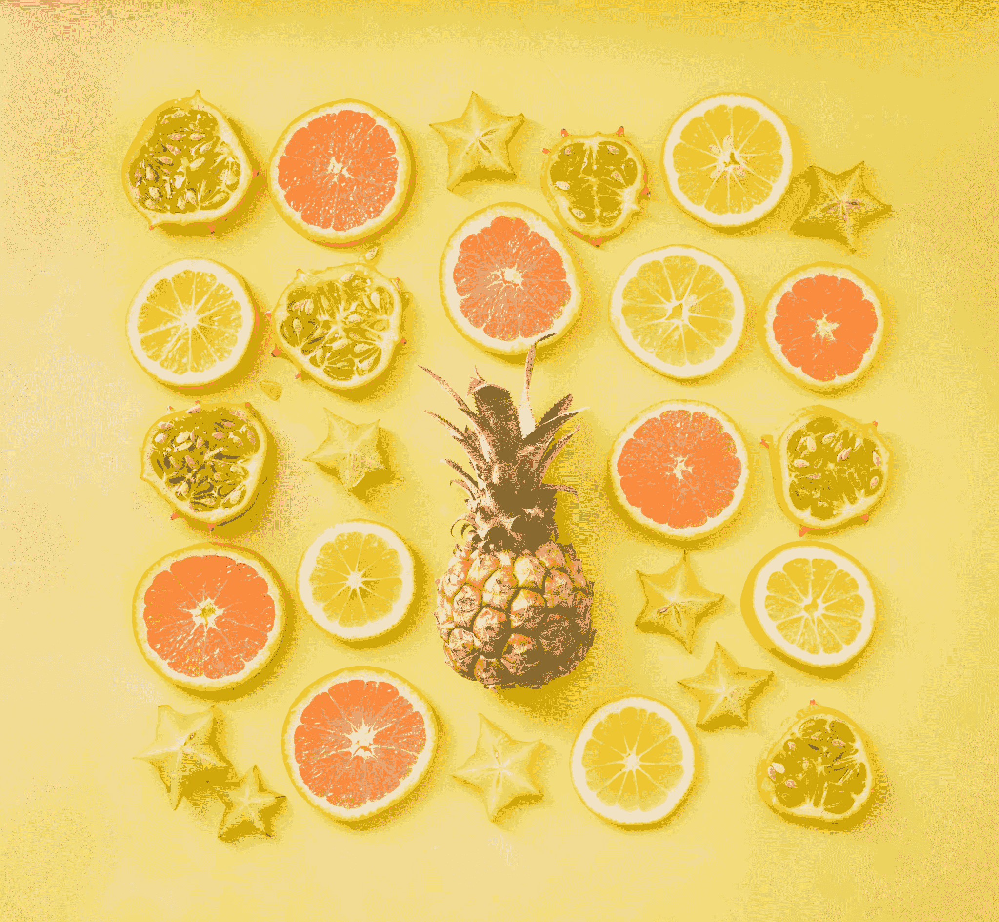freshly prepared freeze dried pineapple pieces