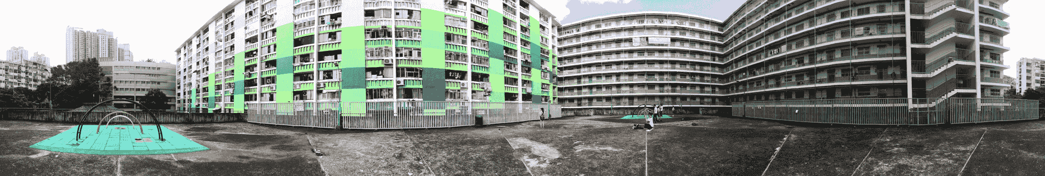 Eco-friendly modern prefab apartment building in an urban environment