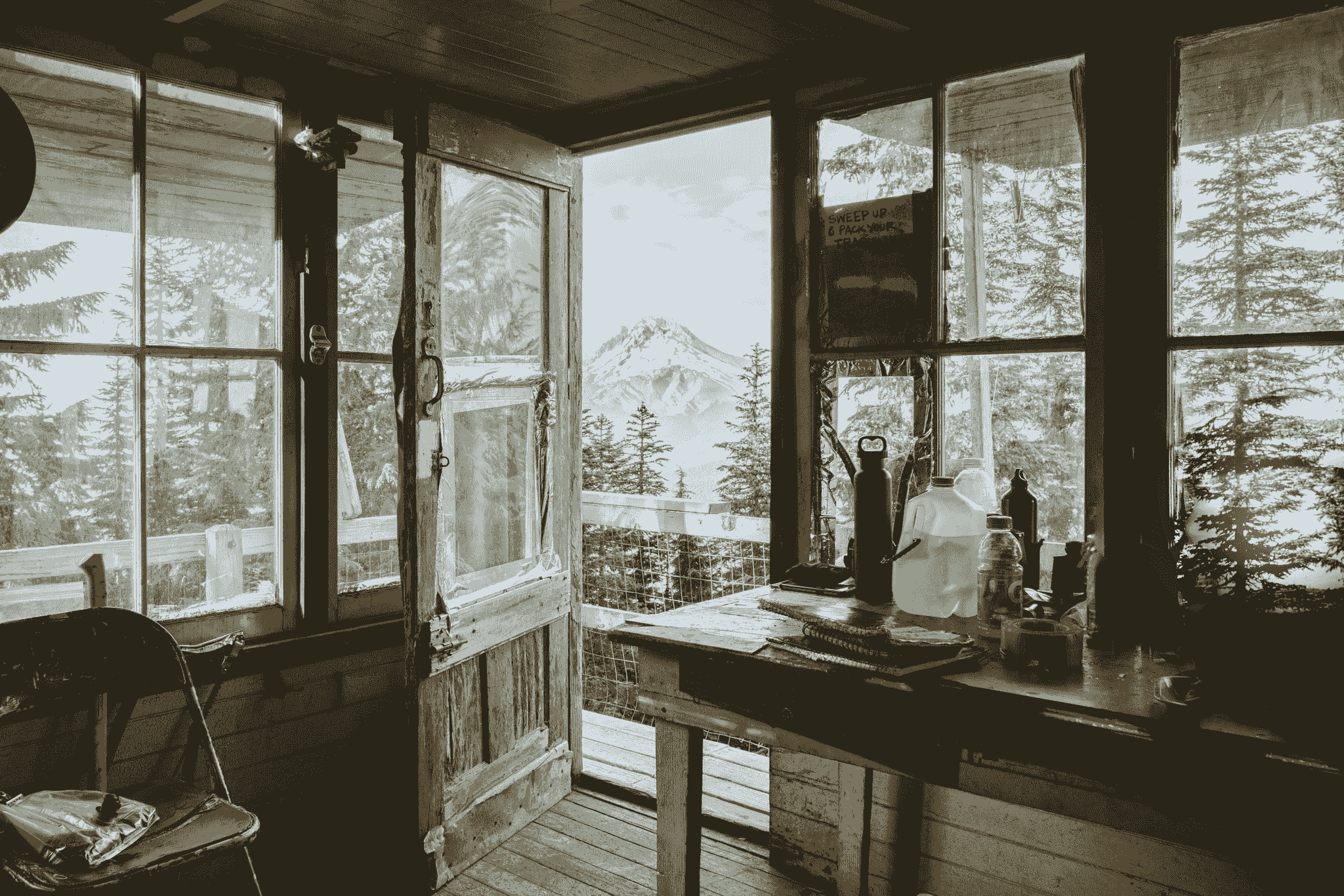Beautiful view of an apple cabin house nestled in nature.