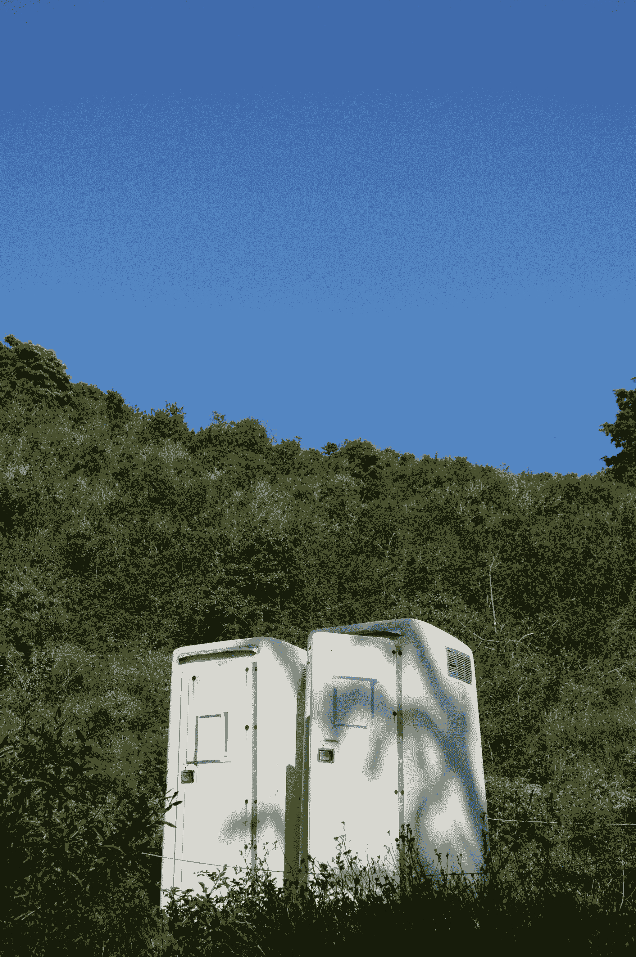 Portable bathroom options at outdoor event