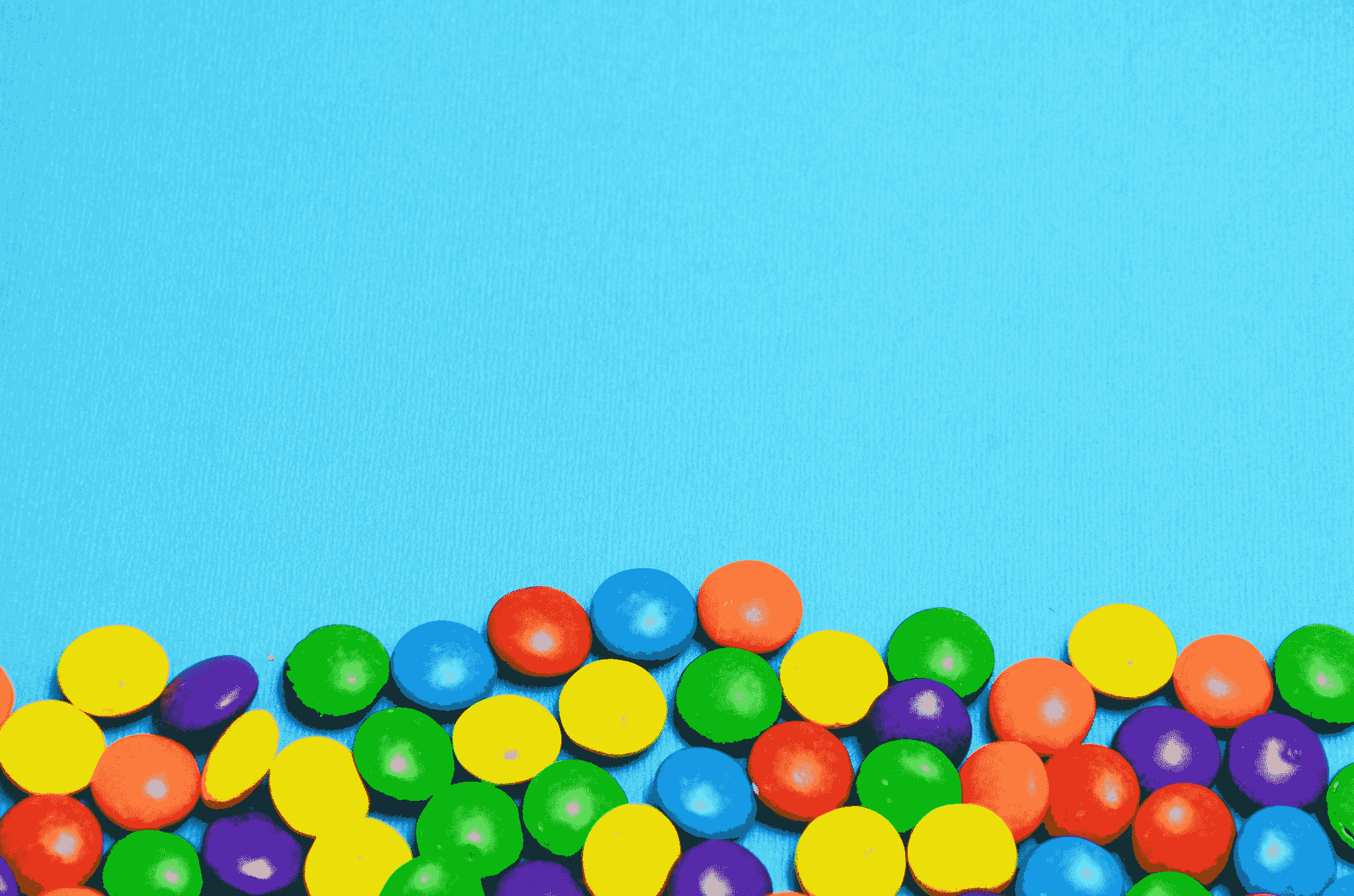 Delicious colorful freeze dried sour skittles ready for snacking