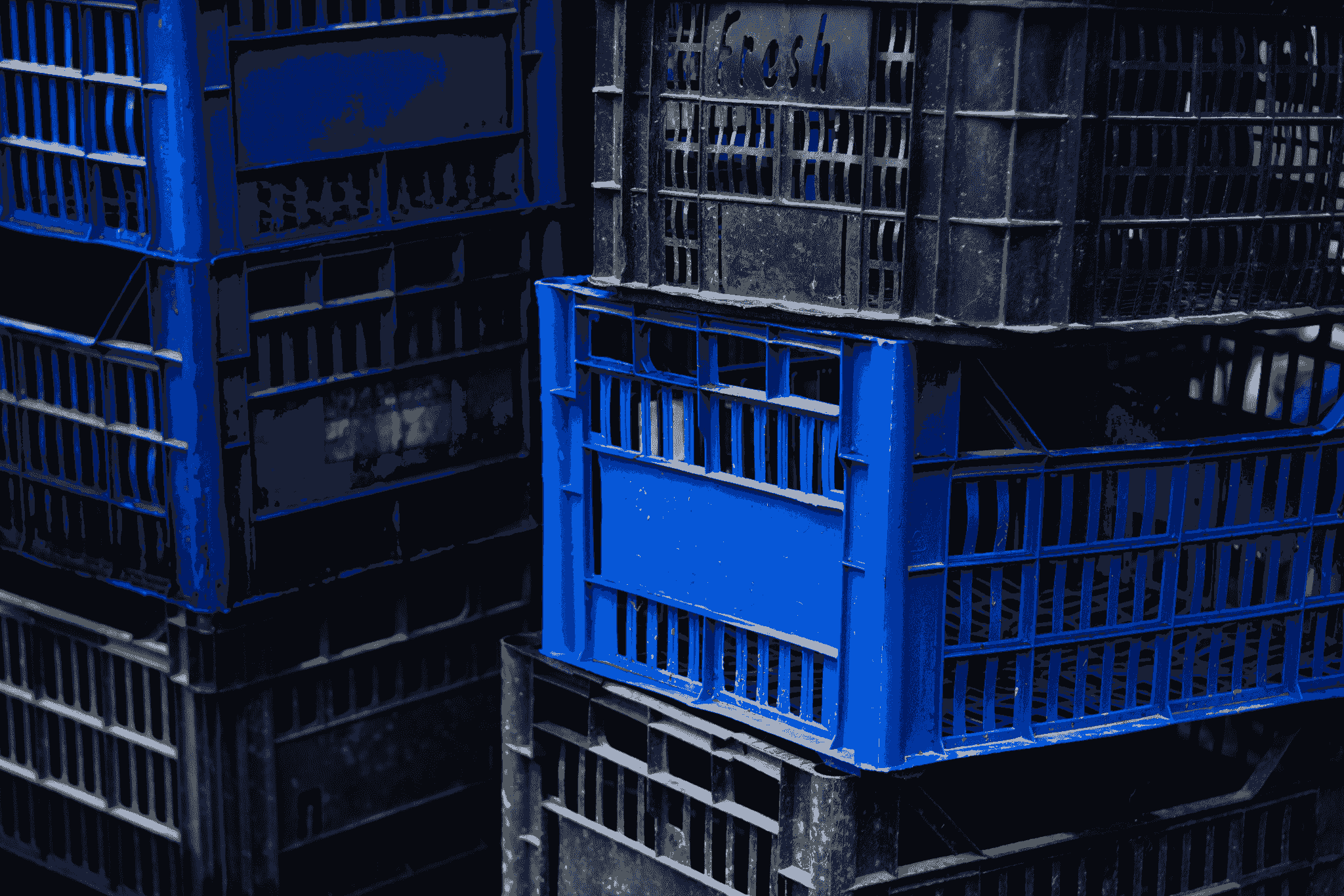 Folding containers ready for inspection at PreFab Inc.