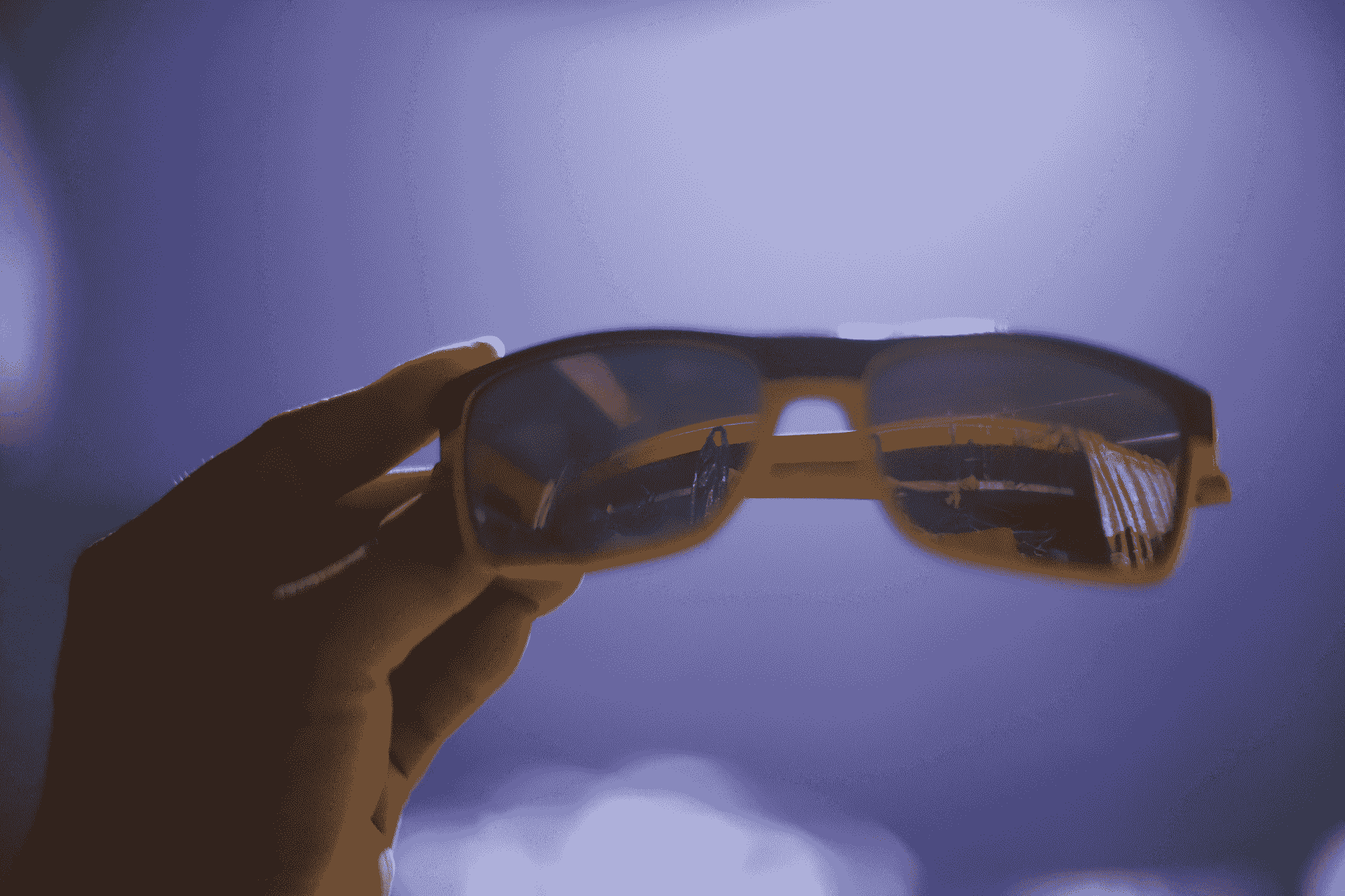 Meta sunglasses features highlighted in close-up view