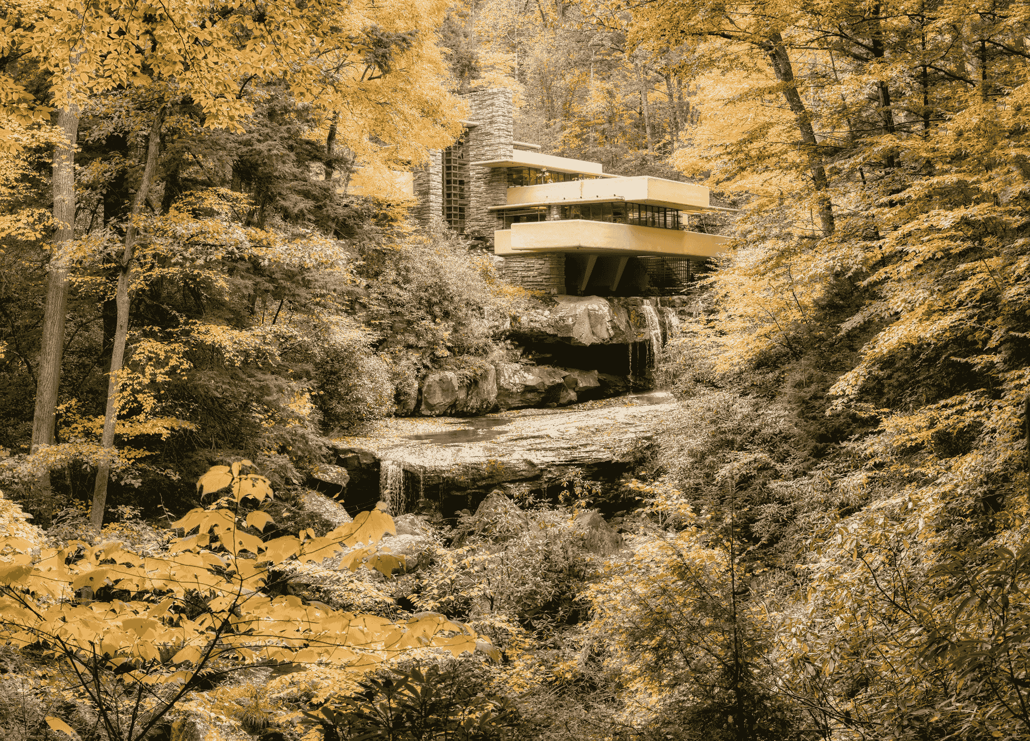 House Tour: Fallingwater Aerial View