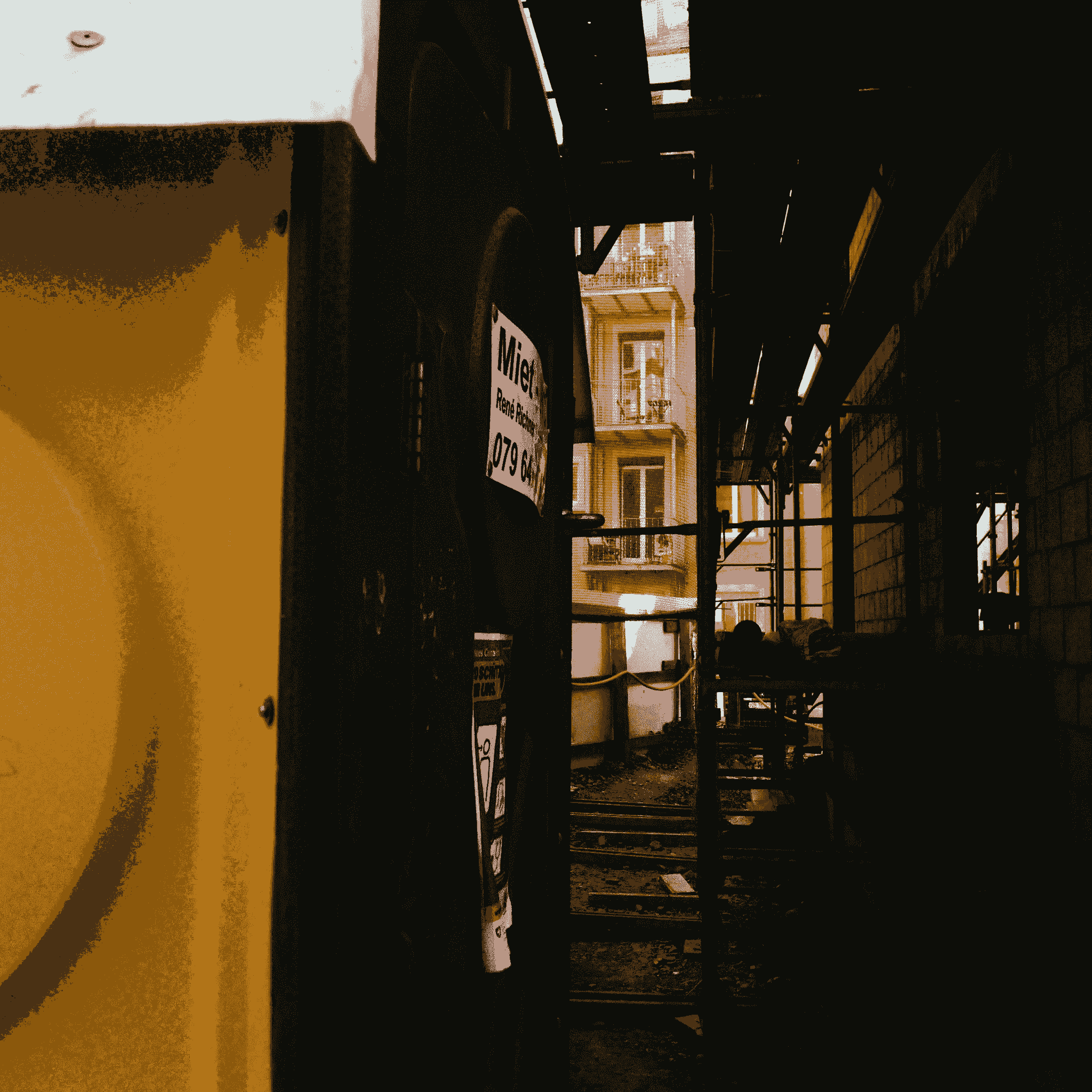 temporary toilet conveniently located near renovation area