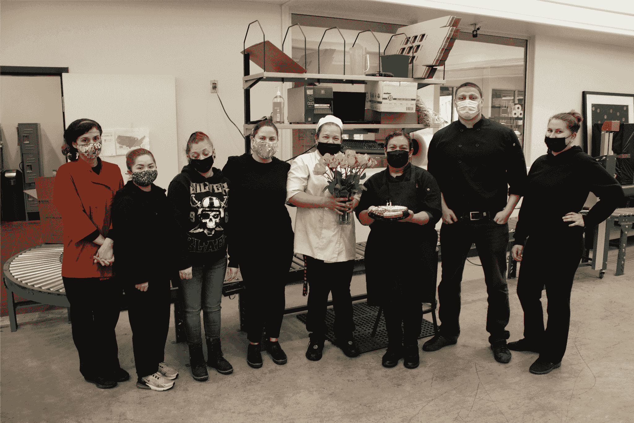 Efficient teamwork at a bustling pop-up restaurant