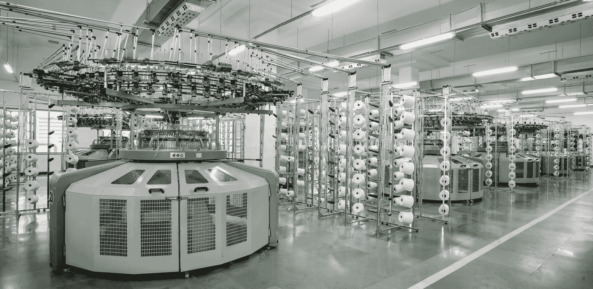 Clothing manufacturing facility interior