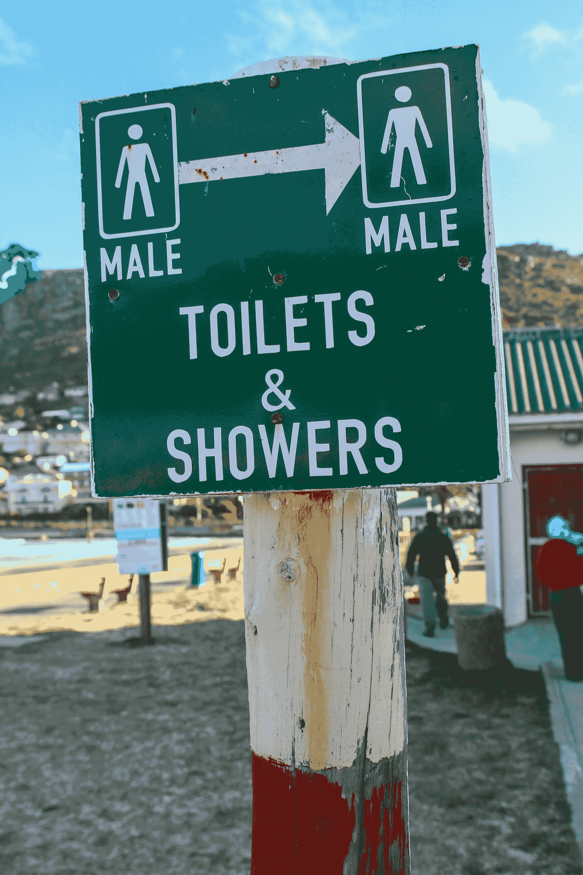 Portable toilet setup at outdoor event ensuring easy access.