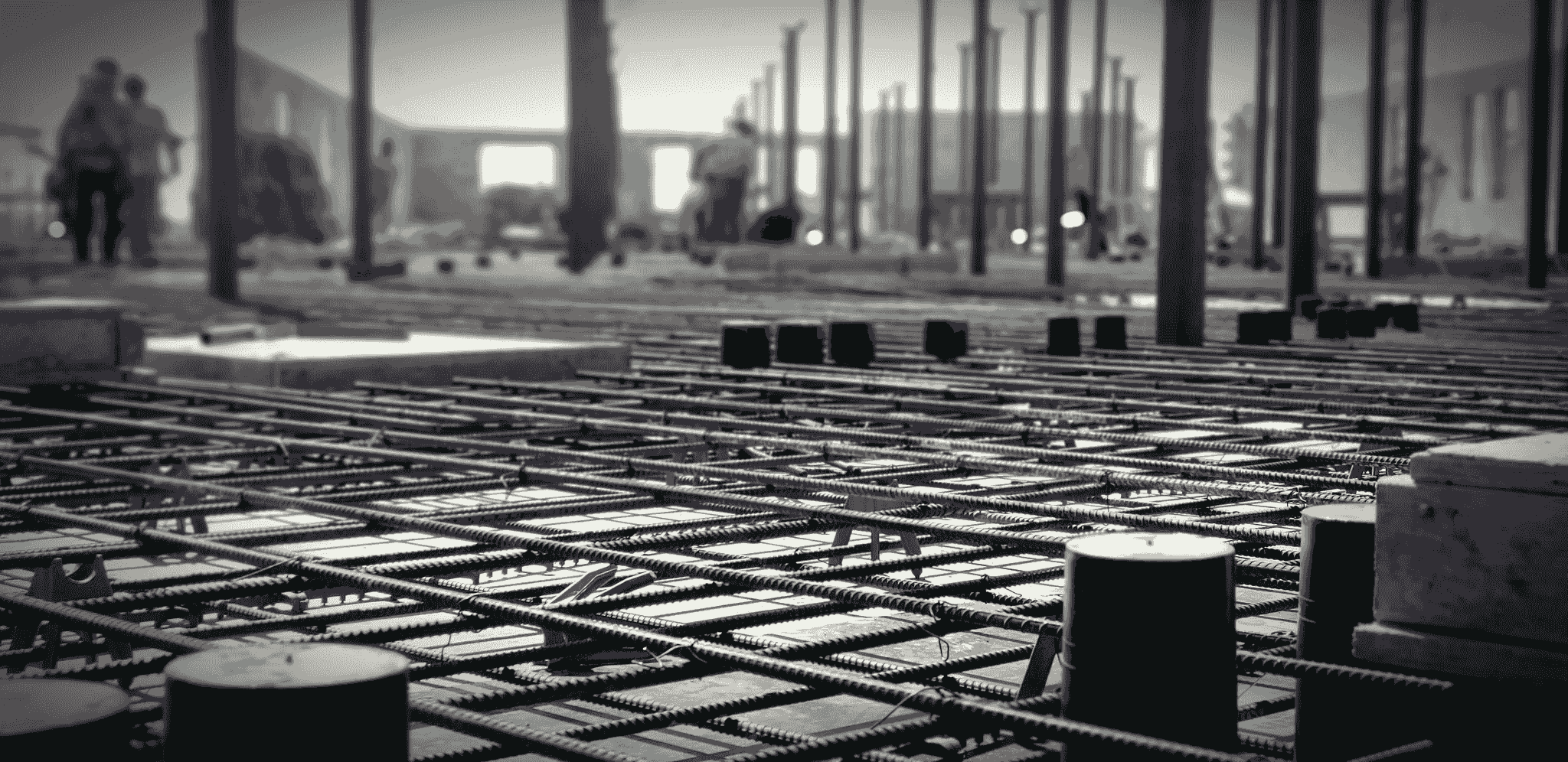 Recycled steel and concrete being used in prefabricated building construction