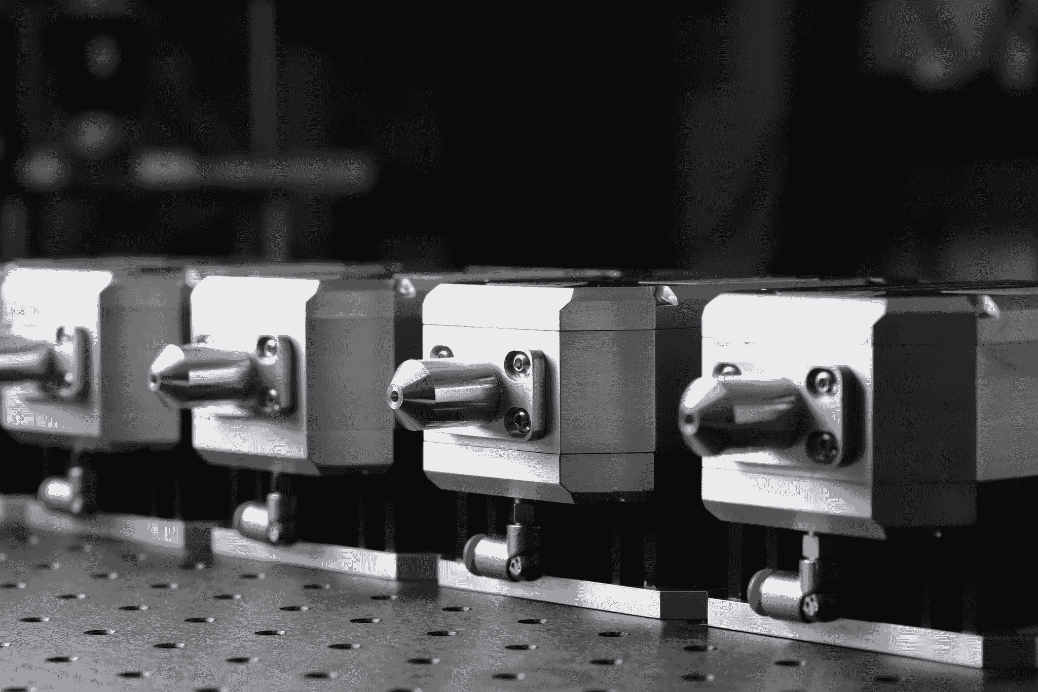 No drawing laser cutting Machine performing precise cuts in metal.