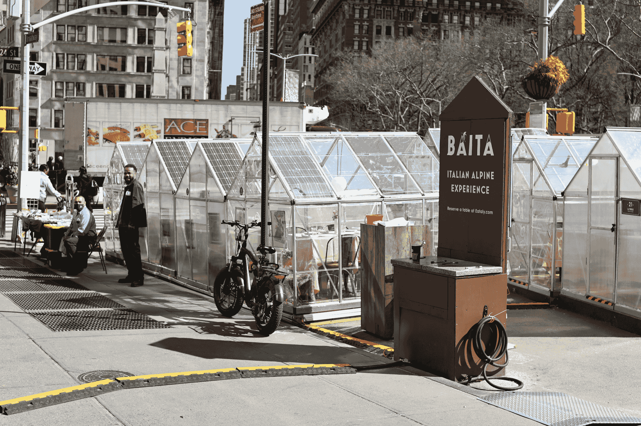 Eco-friendly design of a modern parking booth