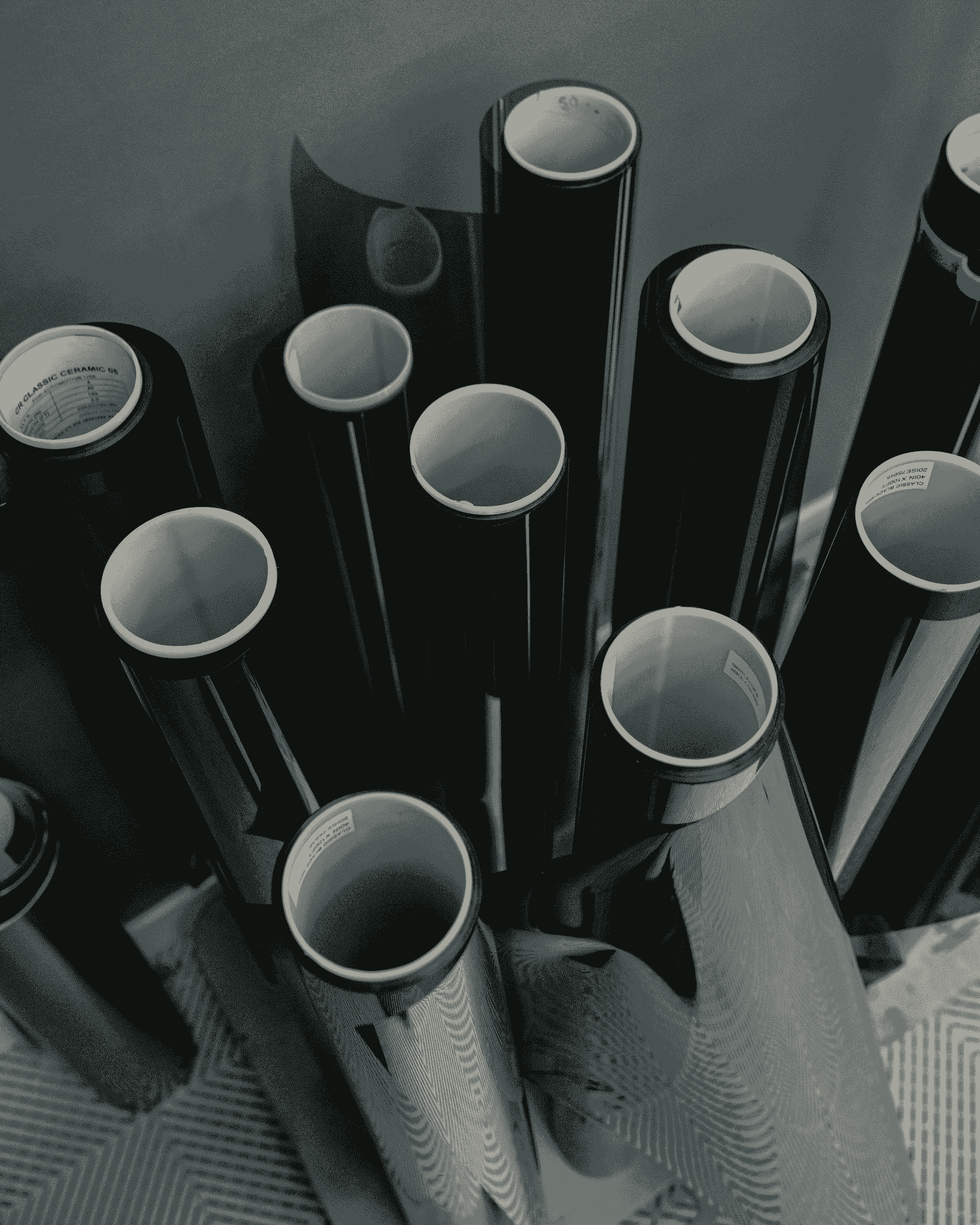 pvc self adhesive foil showcased on rolls
