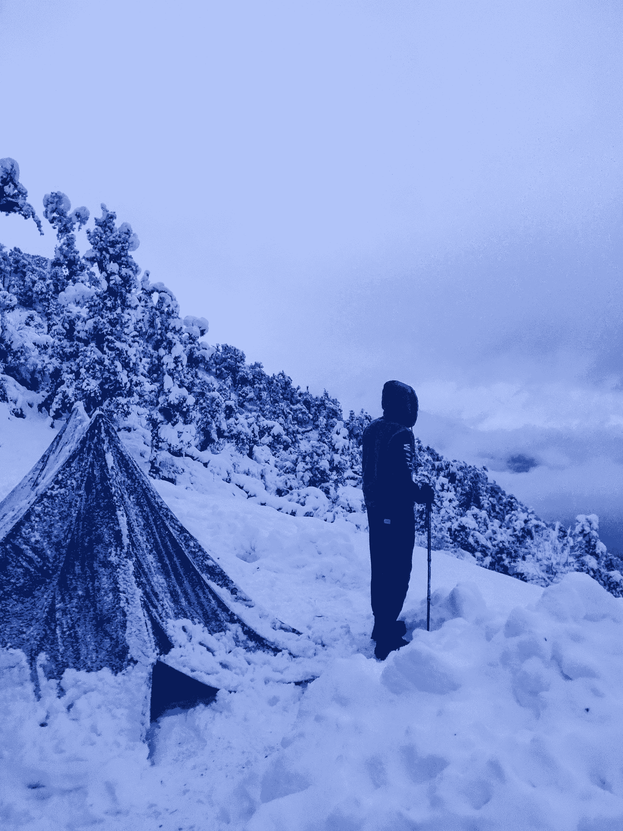 camping nature en hiver