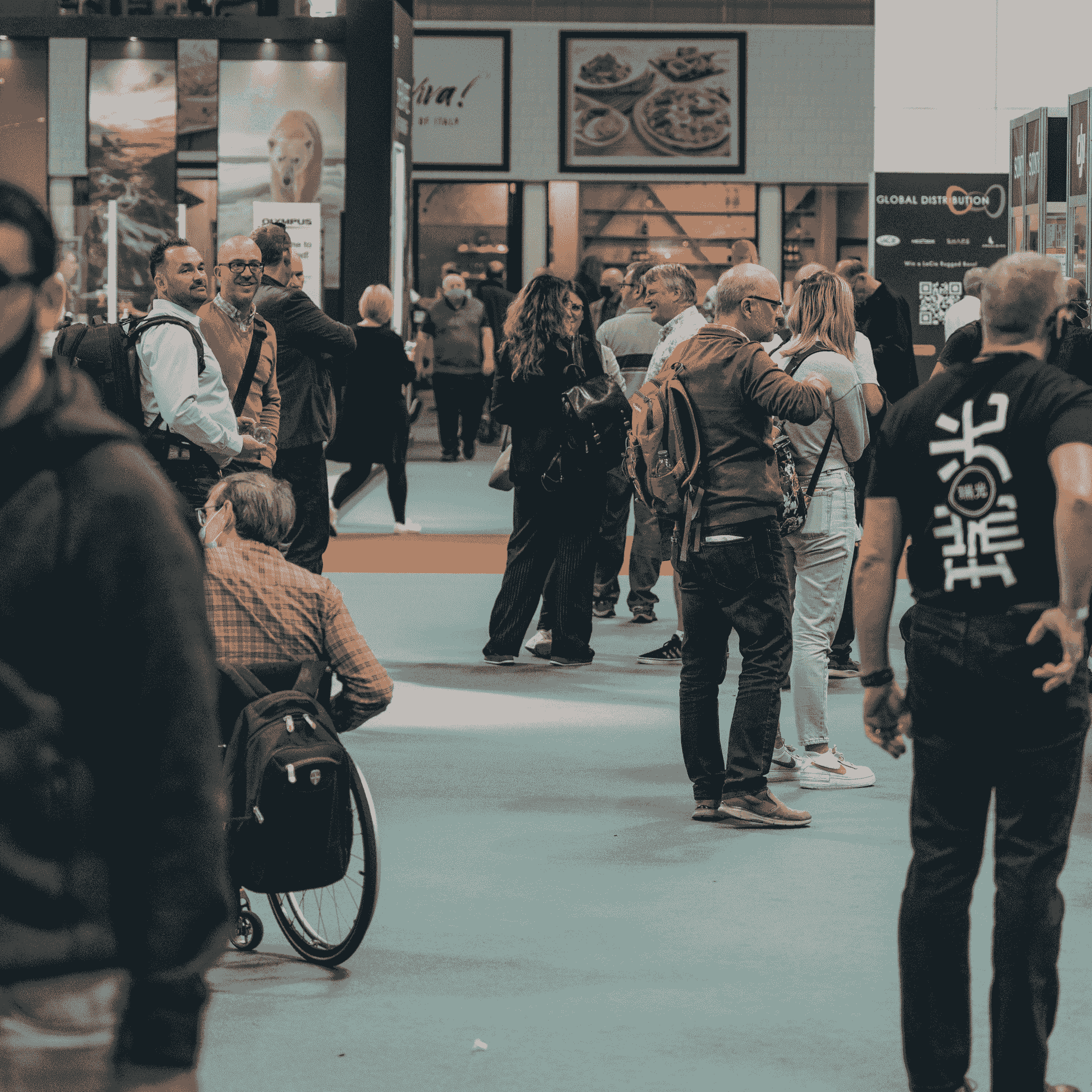 Attendees exploring booths at china import and export fair
