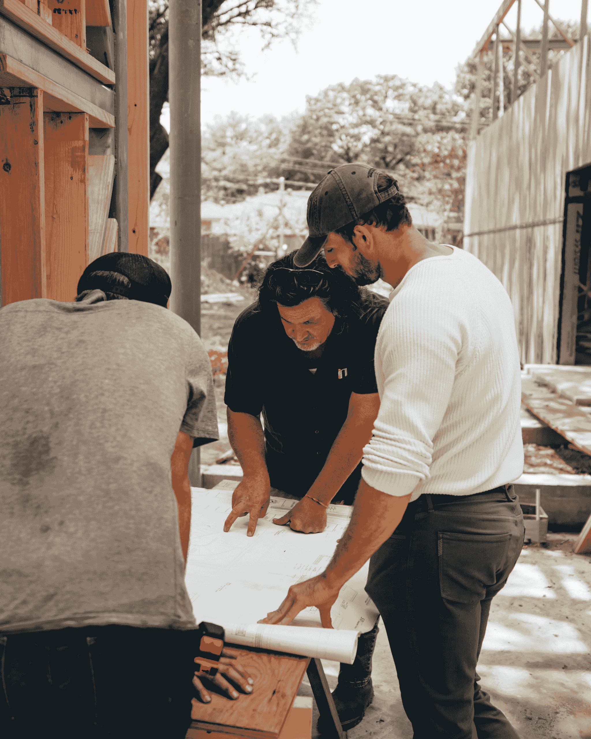 Building lovers collaborating on construction project