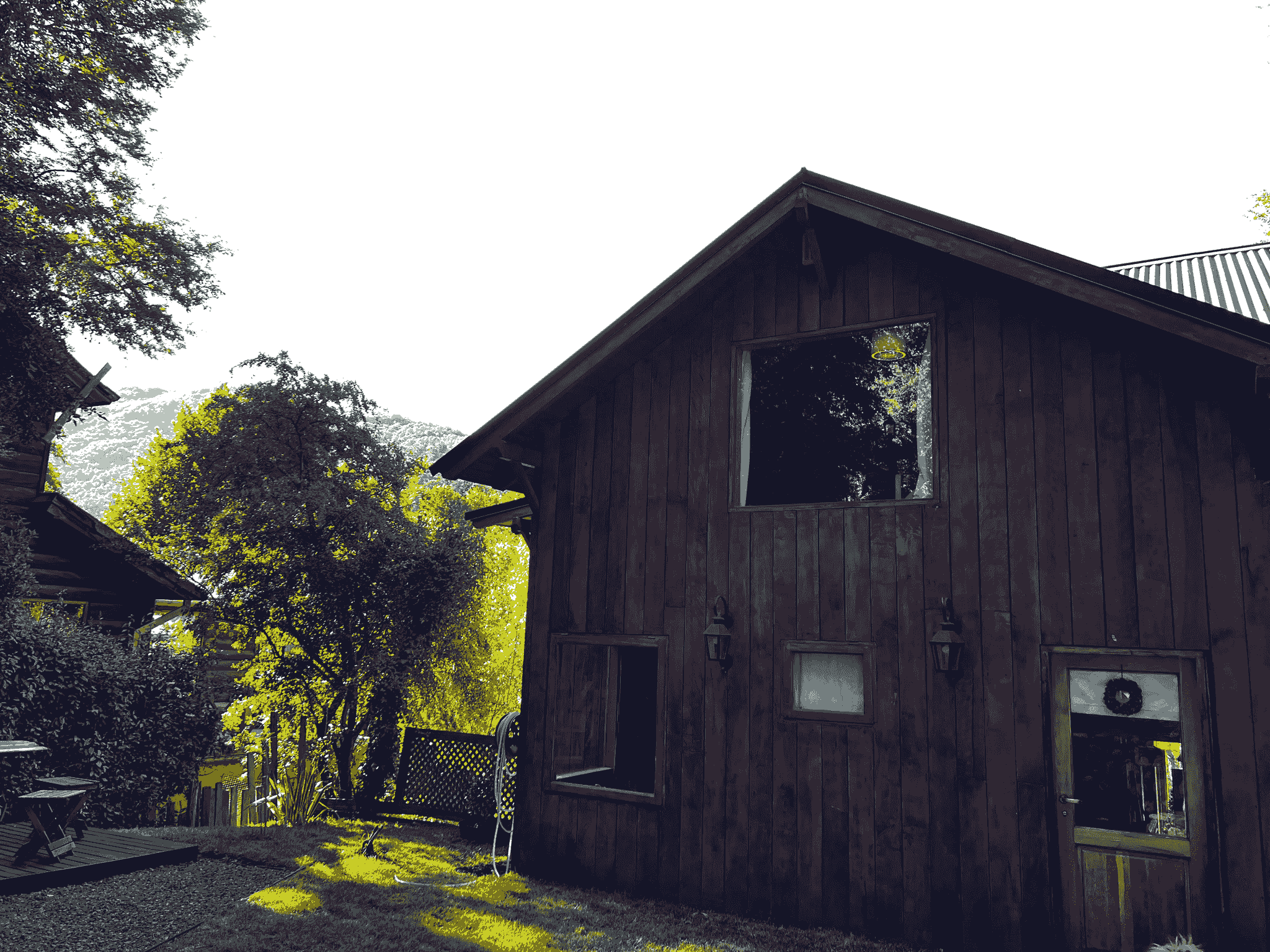 Relaxing view of apple hollow cabins amidst nature